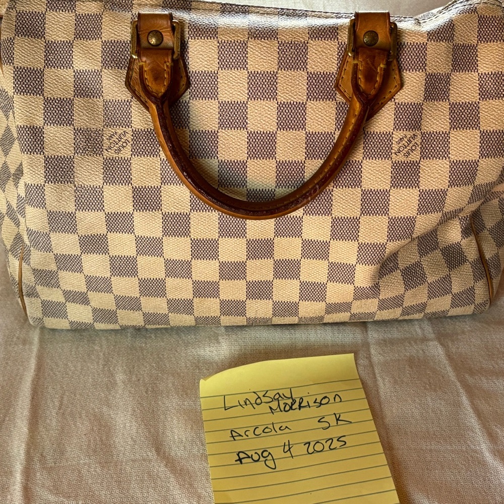 Checkered Brown and Cream Handbag
